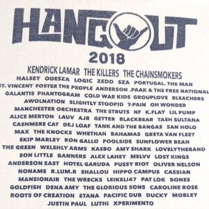 The 2018 Hangout Festival Long Sleeve Concert Tee Kendrick Lamar Back Medium